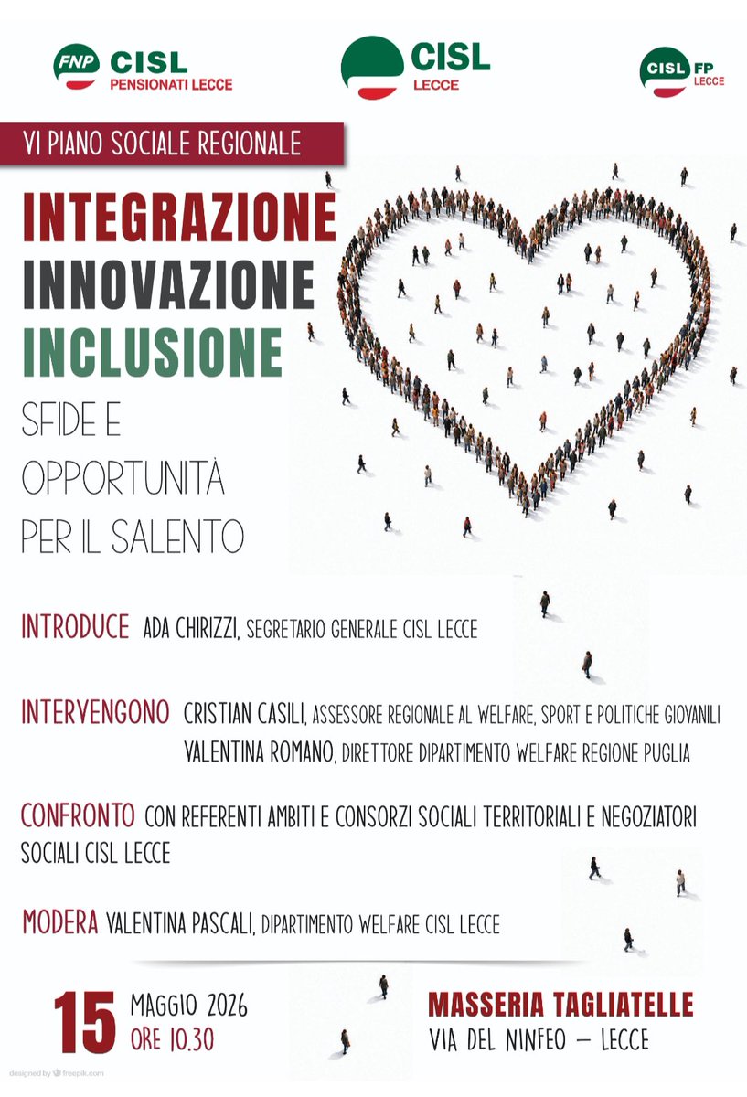 CislLecce's tweet photo. #15Mag: c/oMasseria Tagliatelle un momento di straordinaria condivisione sulle opportunità del VI PSR per le nostre comunità:  un confronto con l’Ass. Casili, l’Avv Valentina Romano e ATS per lavorare #insieme su un welfare integrato e generativo, che pone al centro la persona. https://t.co/3iXOV8LlZN