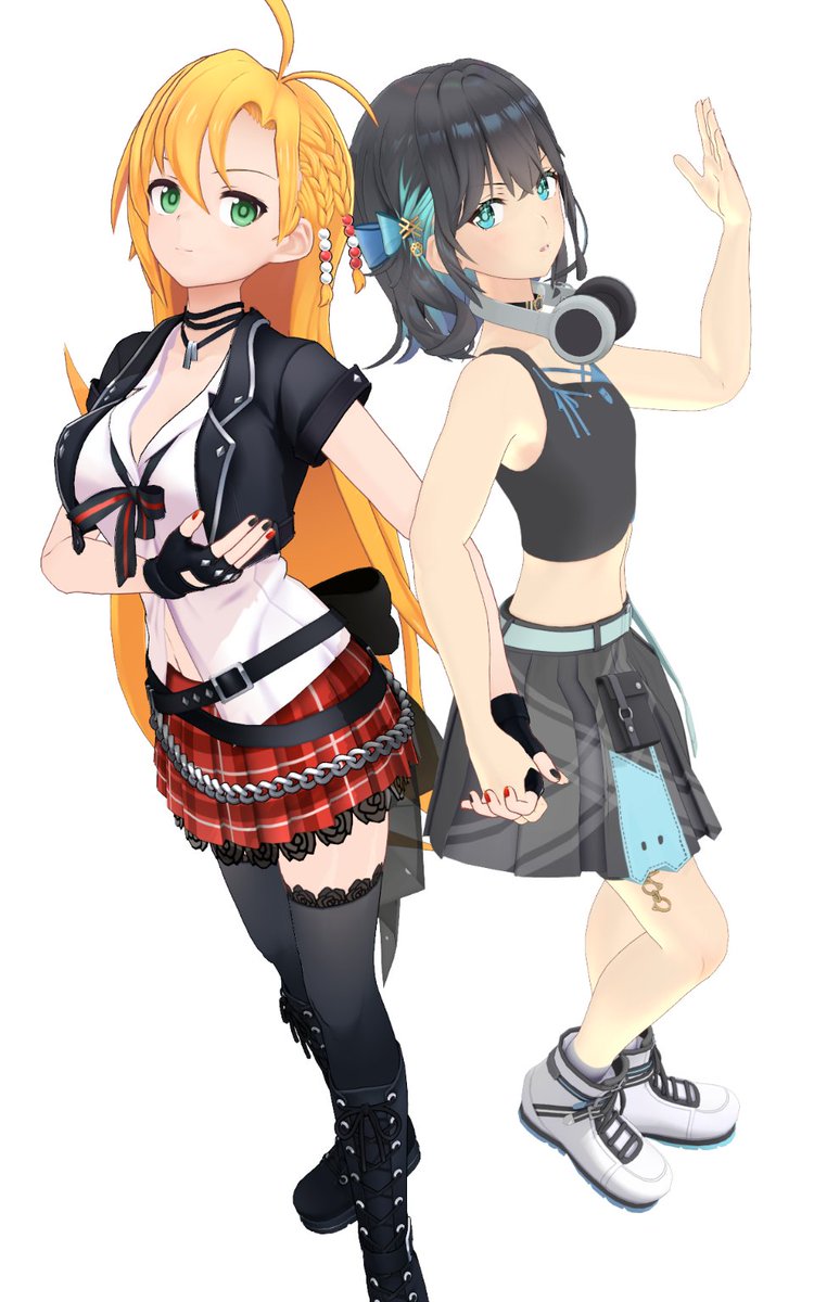 unknownfool's tweet photo. モデルさんに謎ポーズ🤔とってもらって
モノクロ化して遊んでます

MikuMikuDance : 樋口M様
弦巻マキ・宮舞モカ : AHS様/つみだんごさん
MMD出力←→雑レタッチ https://t.co/JDepnT7Qwt