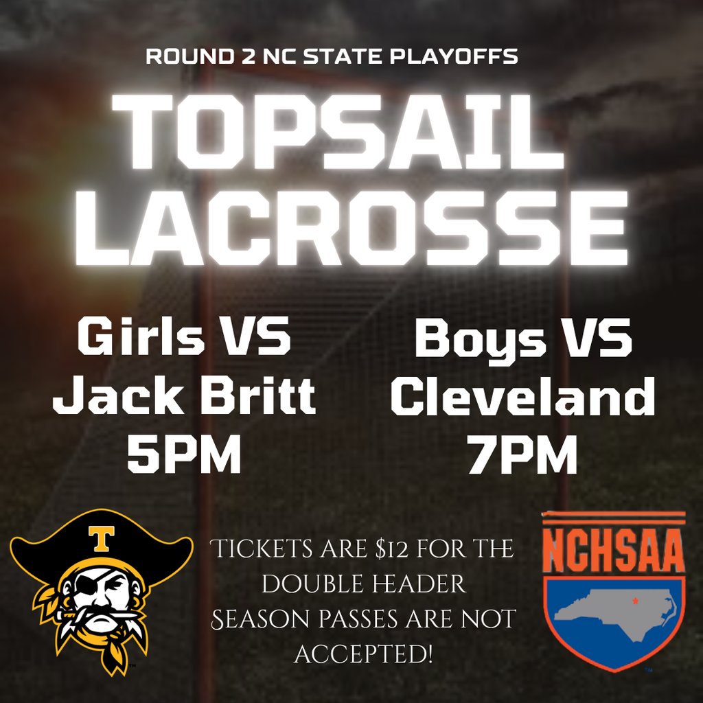 ths_pirates's tweet photo. Head out to the ship tonight to cheer on our lacrosse teams in round 2 of the state playoffs! https://t.co/yDMRXnFbxN