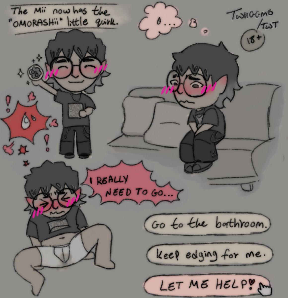 Twiiggms's tweet photo. I DON'T CARE IF YOU THINK LESS OF ME AS A PERSON I DON'T CAREEE #omorashi #miiporn https://t.co/UP9rubHOnI