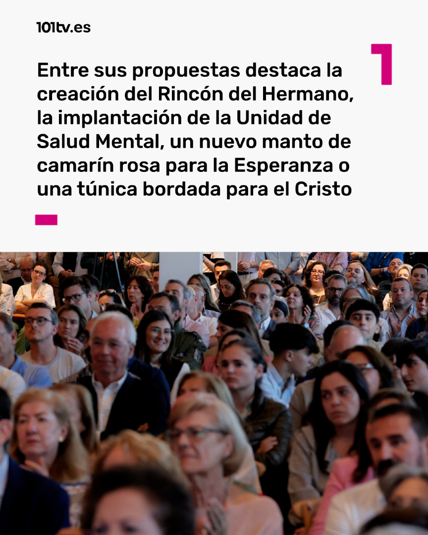 101TVSevilla's tweet photo. ❤️‍🔥@CandRevuelta presentó su candidatura en un abarrotado Círculo de Labradores.

💥 Entre sus propuestas destaca la creación del Rincón del Hermano, la Unidad de Salud Mental, la creación de becas y la continuación de la Misión de la Esperanza

📲 https://t.co/hNcuGvmNwE https://t.co/gnL4RamZ3P