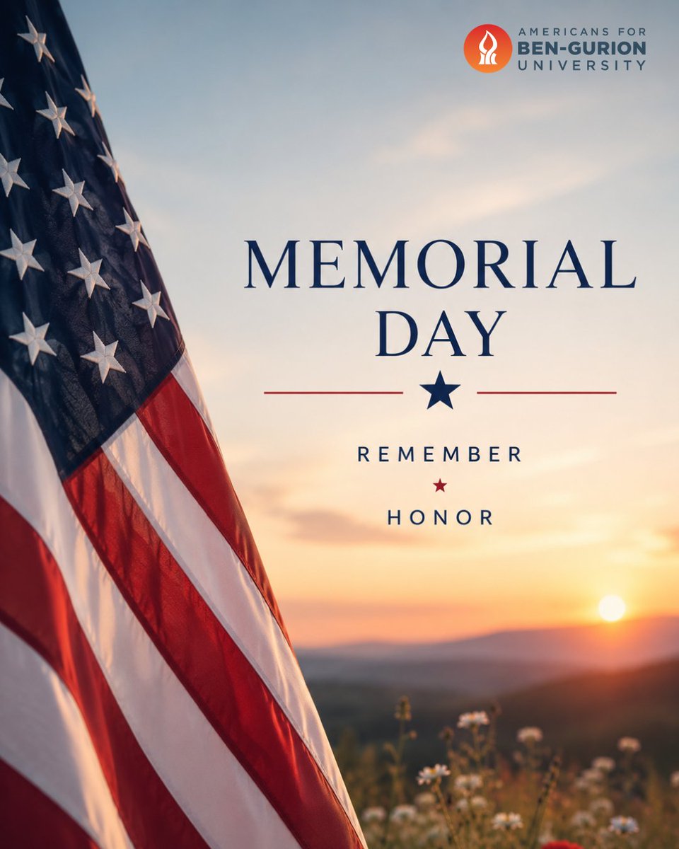 A4BGU's tweet photo. Americans for Ben-Gurion University honors and remembers the brave American service members who sacrificed their lives for the freedoms we share today. https://t.co/ERMJfsQvDO
