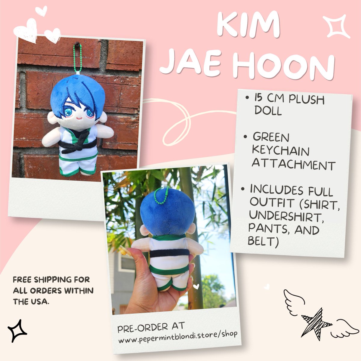 Pepermintfgc's tweet photo. ⭐️PRE-ORDERS OPEN⭐️
Jae Hoon &amp; Rock 15 cm dolls

Each doll includes the full outfit &amp; a keychain attachment.

🛒SHOP LINK🛒
https://t.co/ddf1g5ONWt

Free Shipping within USA. 
Message me for international group orders.

Reposts appreciated✨ https://t.co/Yjn9z3xWP6