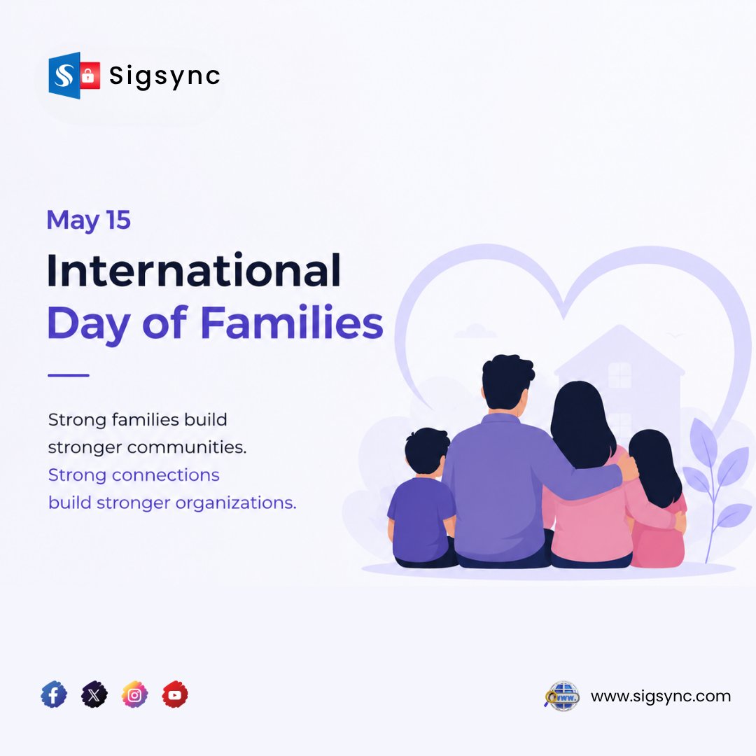 sigsync's tweet photo. Strong families build stronger futures.
Happy International Day of Families from Sigsync.
🌐 https://t.co/HBFo5ZcFWs
#InternationalDayOfFamilies #FamilyFirst #Sigsync #TogetherStronger #FamilyMatters #CommunitySupport #SupportSystem https://t.co/71fj23e7Uq