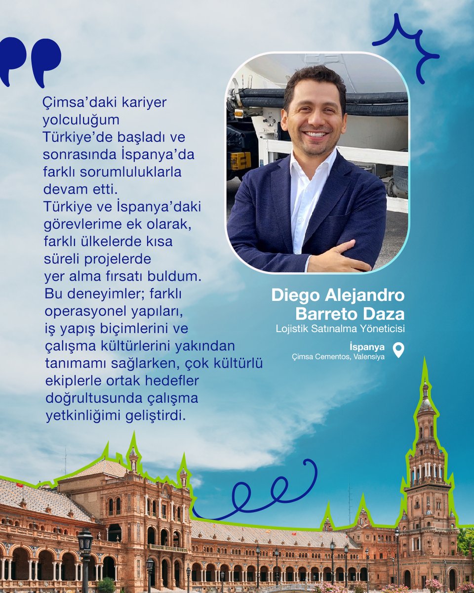 cimsacement's tweet photo. Çimsa’da kariyerimize global gelişim rotaları çiziyoruz!

Çalışanlarımıza kişiselleştirilmiş gelişim yolları sunuyor, global operasyonlarımız kapsamında farklı coğrafyalarda kariyer fırsatları oluşturuyoruz. Dünyanın farklı noktalarında görev alarak mesleki bilgi birikimimizi geliştirirken, farklı kültürleri deneyimleme fırsatı buluyoruz.

Uluslararası deneyimlerle yetkinliklerimizi güçlendiriyor, kariyer yolculuğumuzu daha geniş bir perspektifle şekillendiriyoruz.

“Her yolculuk Sabancı ile başlar” yaklaşımıyla, kariyerimizi global deneyimlerle geleceğe taşıyoruz.

#Çimsa #SabancıİleBaşlar