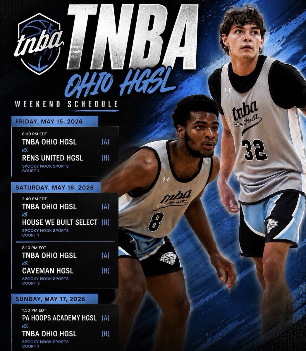 tnbaohio2027's tweet photo. Check out TNBA Ohio HGSL 2027 at the Hoop Group Spring Jam Fest this weekend @ Spooky Nook, Manheim! @HoopGroup @tNBA_CLE @HoopGroupEamonn 
@PrepHoops @TheHoopGroup 
@BleacherProspec  @NCAA_HoopsGuru @CReef60918 @TNBAGENE @247recruiting @ncsa https://t.co/bsrXofUcuv