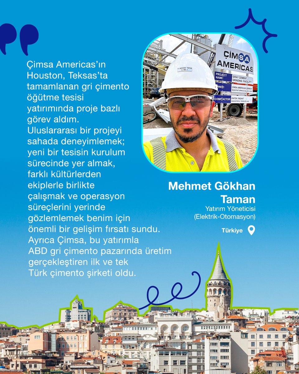 cimsacement's tweet photo. Çimsa’da kariyerimize global gelişim rotaları çiziyoruz!

Çalışanlarımıza kişiselleştirilmiş gelişim yolları sunuyor, global operasyonlarımız kapsamında farklı coğrafyalarda kariyer fırsatları oluşturuyoruz. Dünyanın farklı noktalarında görev alarak mesleki bilgi birikimimizi geliştirirken, farklı kültürleri deneyimleme fırsatı buluyoruz.

Uluslararası deneyimlerle yetkinliklerimizi güçlendiriyor, kariyer yolculuğumuzu daha geniş bir perspektifle şekillendiriyoruz.

“Her yolculuk Sabancı ile başlar” yaklaşımıyla, kariyerimizi global deneyimlerle geleceğe taşıyoruz.

#Çimsa #SabancıİleBaşlar
