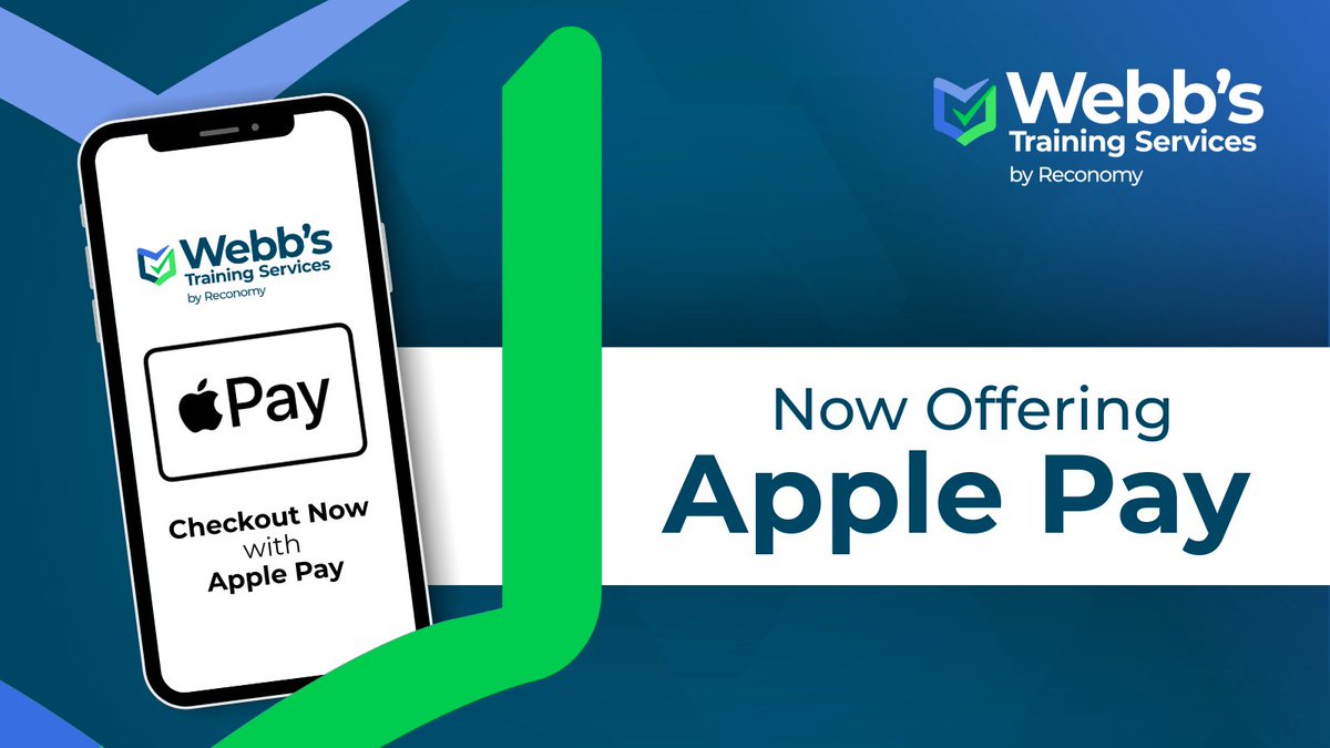 Webbs_Training's tweet photo. Booking just got easier with Webb's Training Services! 🤳

We are pleased to share that Apple Pay is now an available payment method when booking a course on our website!

Check it out for yourselves at https://t.co/Zf5JHxDlYY https://t.co/JjudiE7kq0