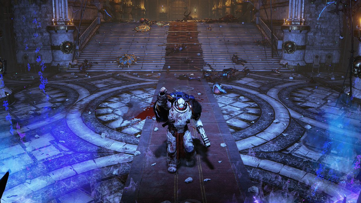 TeroTheCheero's tweet photo. Got my hands on modded space marine 2, made my silly guy Vextros. I've been having a blast with it, not too super knowledgeable yet on pre-heresy world eaters, but I'd like to be! I had heard that had a pigeon language and thought that was super fascinating! https://t.co/MMrhbx96kO