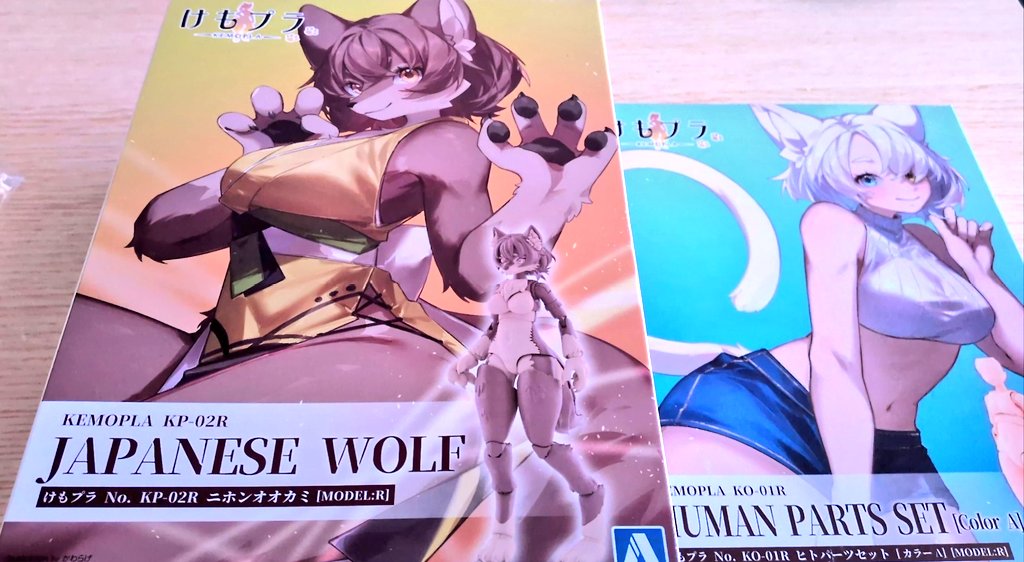 _ct110_'s tweet photo. アオシマのけもプラを購入しました
早速作ったのですが、色々面白かったです
ちょっと噛み合わせとかは削ったりが必要ですが（個体差かも）
後で布服を試着してもらうつもりです👍️ https://t.co/l5gvGBVYHK