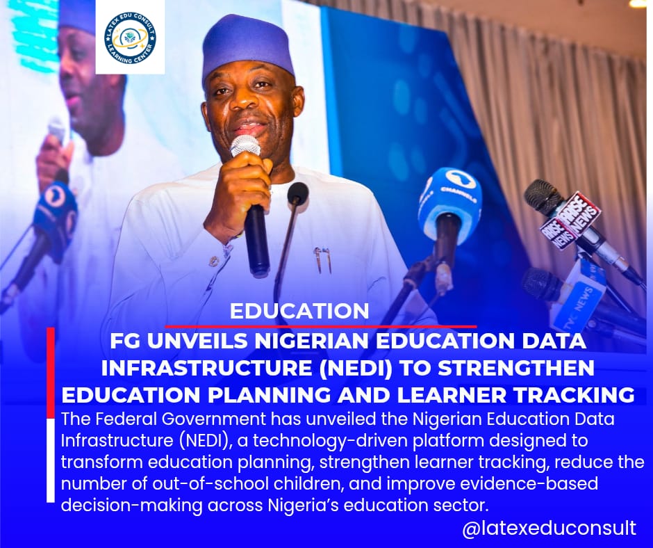 Latechupdate's tweet photo. 🔥UPDATE 🔥

FG UNVEILS NIGERIAN EDUCATION DATA INFRASTRUCTURE (NEDI) TO STRENGTHEN EDUCATION PLANNING AND LEARNER TRACKING

LATECH UPDATE
#latexeduconsult #education @NigEducation https://t.co/RaeIsGfZbC