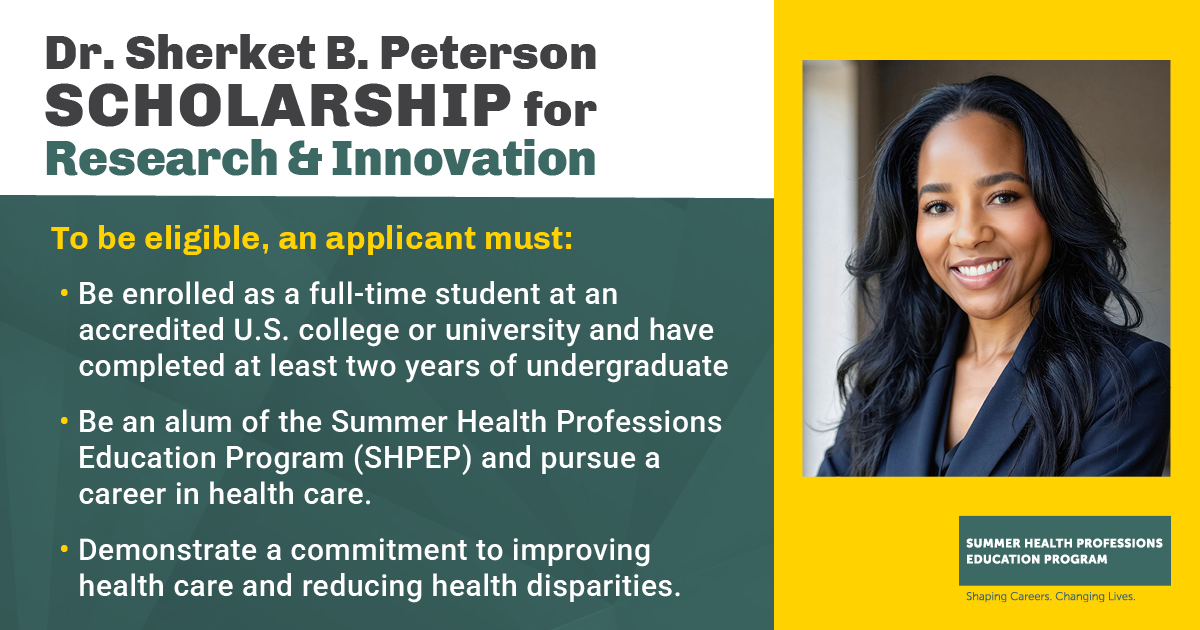 SHPEPconnect's tweet photo. The Dr. Sherket B. Peterson Scholarship for Research &amp; Innovation application is now open!
Learn more: https://t.co/xonYJSMf9e https://t.co/0DovDfZBJH