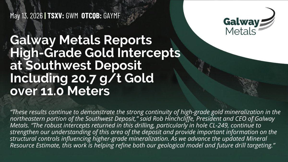 Galway Metals Inc (TSXV: GWM) (OTCQB: GAYMF) tweet media