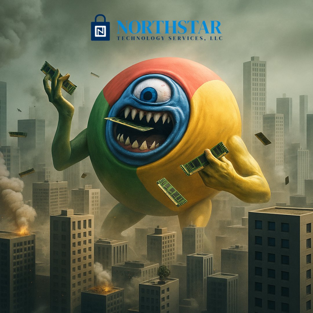 northstartechs's tweet photo. Does your computer slow down with just a few tabs open? Google Chrome is a notorious "RAM monster" that can drag down system performance. Check your background processes to reclaim your speed and productivity. Learn how we optimize your hardware at https://t.co/hEgBBgt2GP. https://t.co/Q5MqY4GQu1