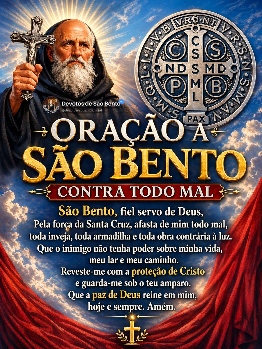 DevotosSaoBento's tweet photo. ORAÇÃO SÃO BENTO CONTRA TODO MAL! 🙏🙌❤️🕊️ https://t.co/YWAHzC14zD