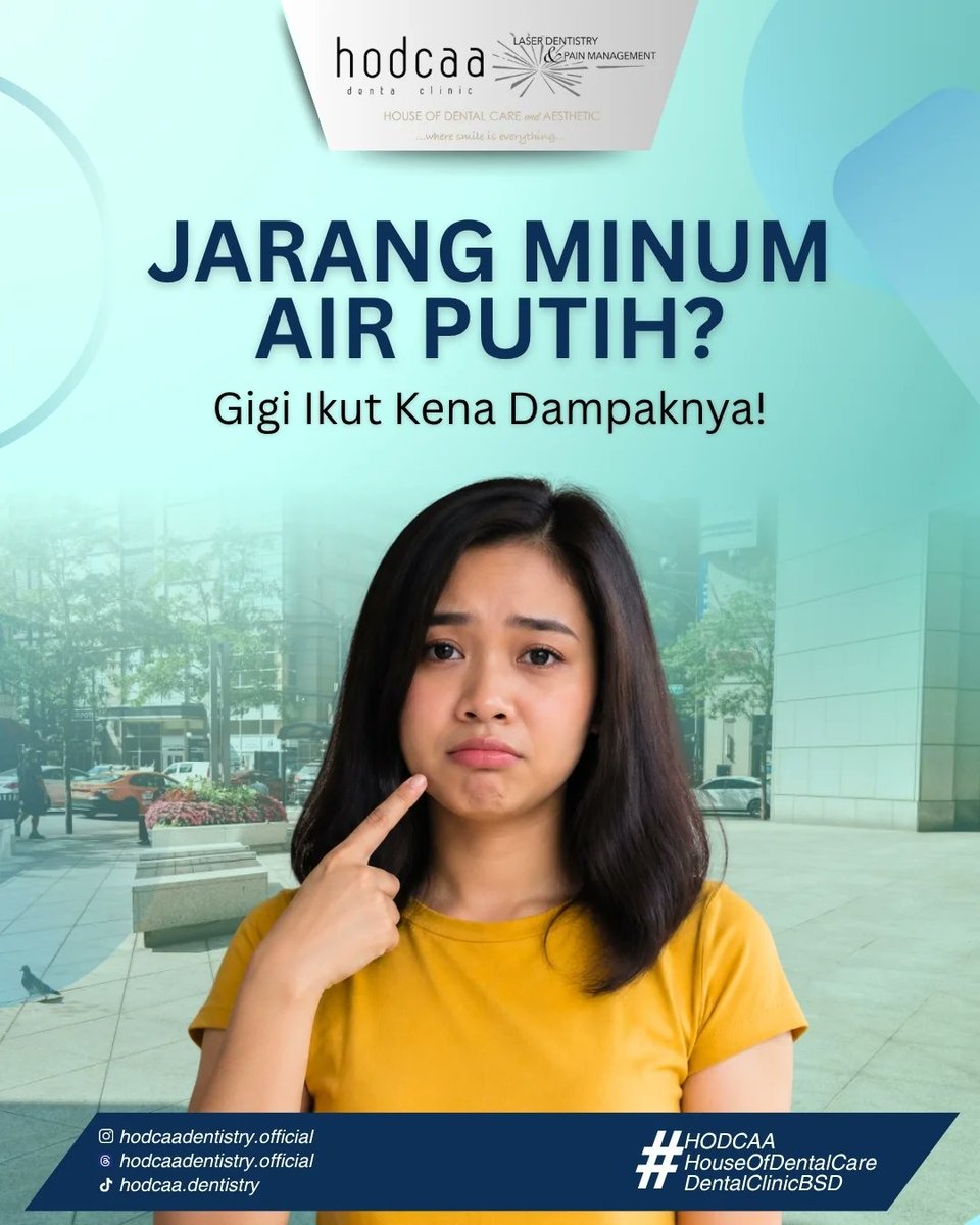 Hello__Dental's tweet photo. Air putih penting bukan hanya untuk tubuh, tapi juga untuk kesehatan gigi kita! Kalau jarang minum air putih, gigi bisa jadi rentan terhadap masalah, lho. Yuk, jaga kesehatan gigi dengan rajin minum air putih! 🥤✨

#HodcaaDentalClinic #DentalClinicBSD #HodcaaBSD https://t.co/yQXFnbEaas