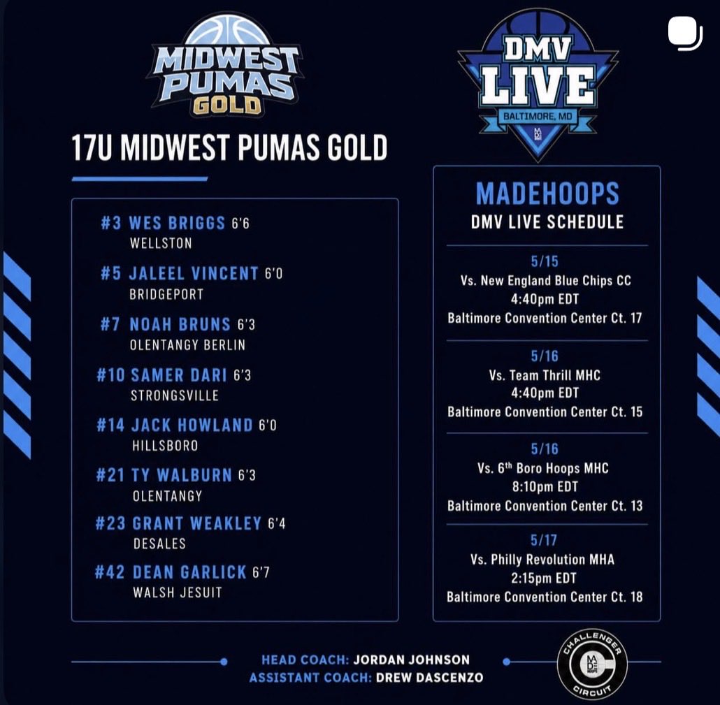 LeelHoopz's tweet photo. Schedule For DMV LIVE @madehoops @PrepHoopsOH https://t.co/kMBfhjRDOE