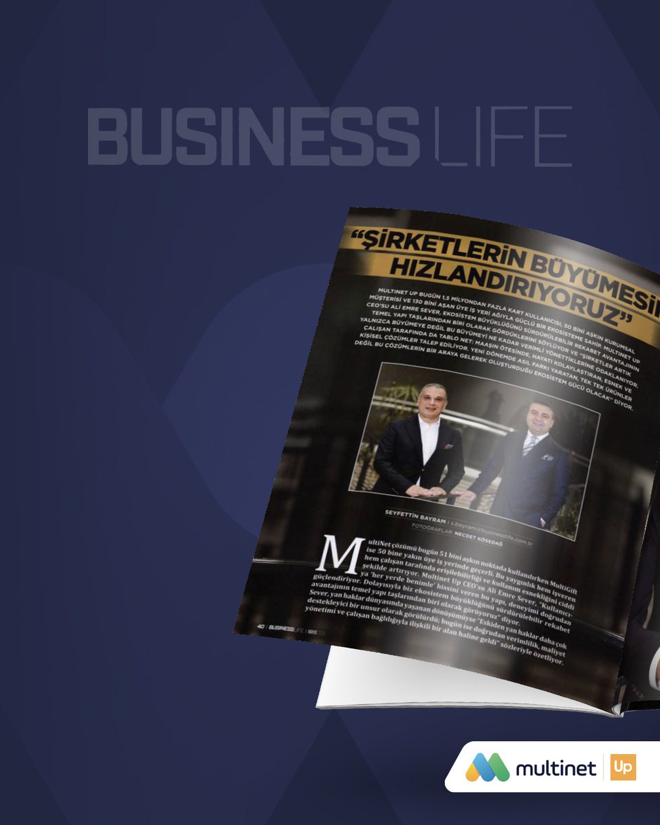 multinetcomtr's tweet photo. Business Life dergisi Mayıs 2026 sayısında kapak konuğu olan CEO’muz Ali Emre Sever, röportajında çalışan deneyimini merkeze alan esnek ve kişiselleştirilmiş çözümlerin önemine dikkat çekerken, şirketlerin sürdürülebilir büyümesinde entegre ekosistem yaklaşımının kritik rolünü vurguladı.

#MultinetUptanHaberler