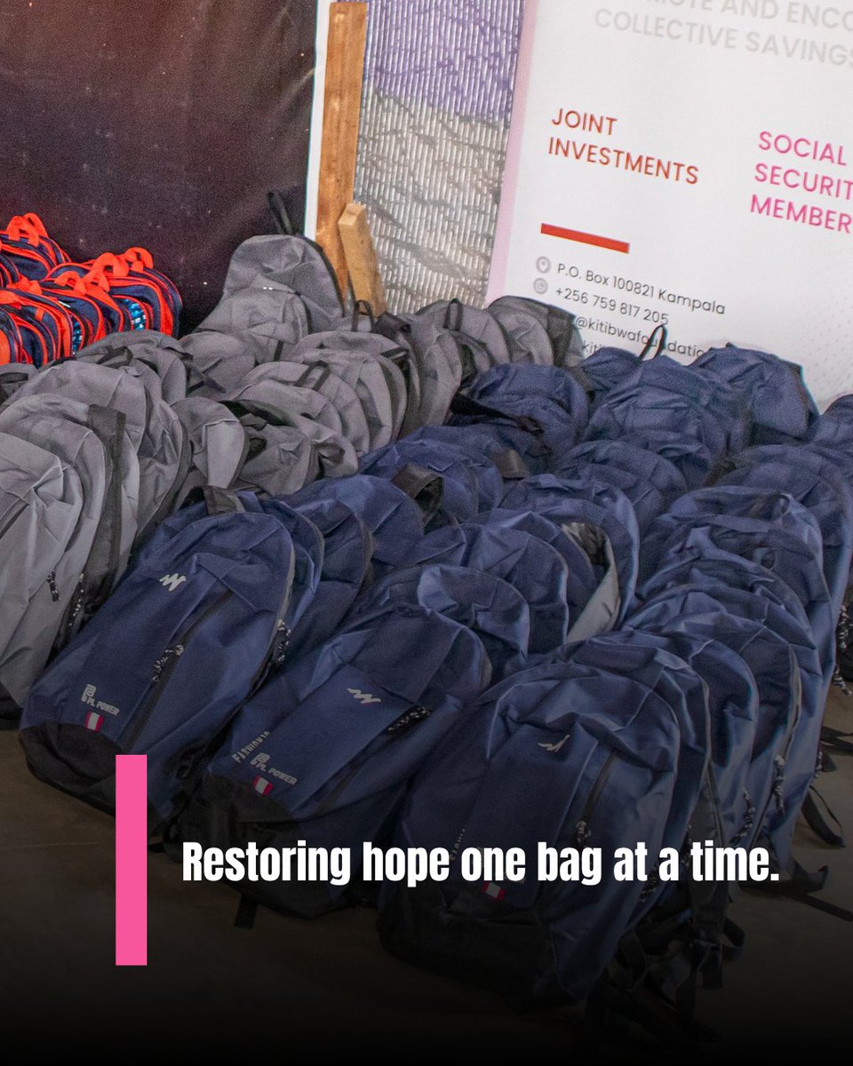 Kitibwa_fdn's tweet photo. A single backpack can be the difference between a child staying in school or dropping out.

Inside every Asome Bags of Hope backpack, a child finds scholastic materials and the realization that someone, somewhere, believes in them.

Help us restore hope one bag at a time. https://t.co/3w1ZPsu58i
