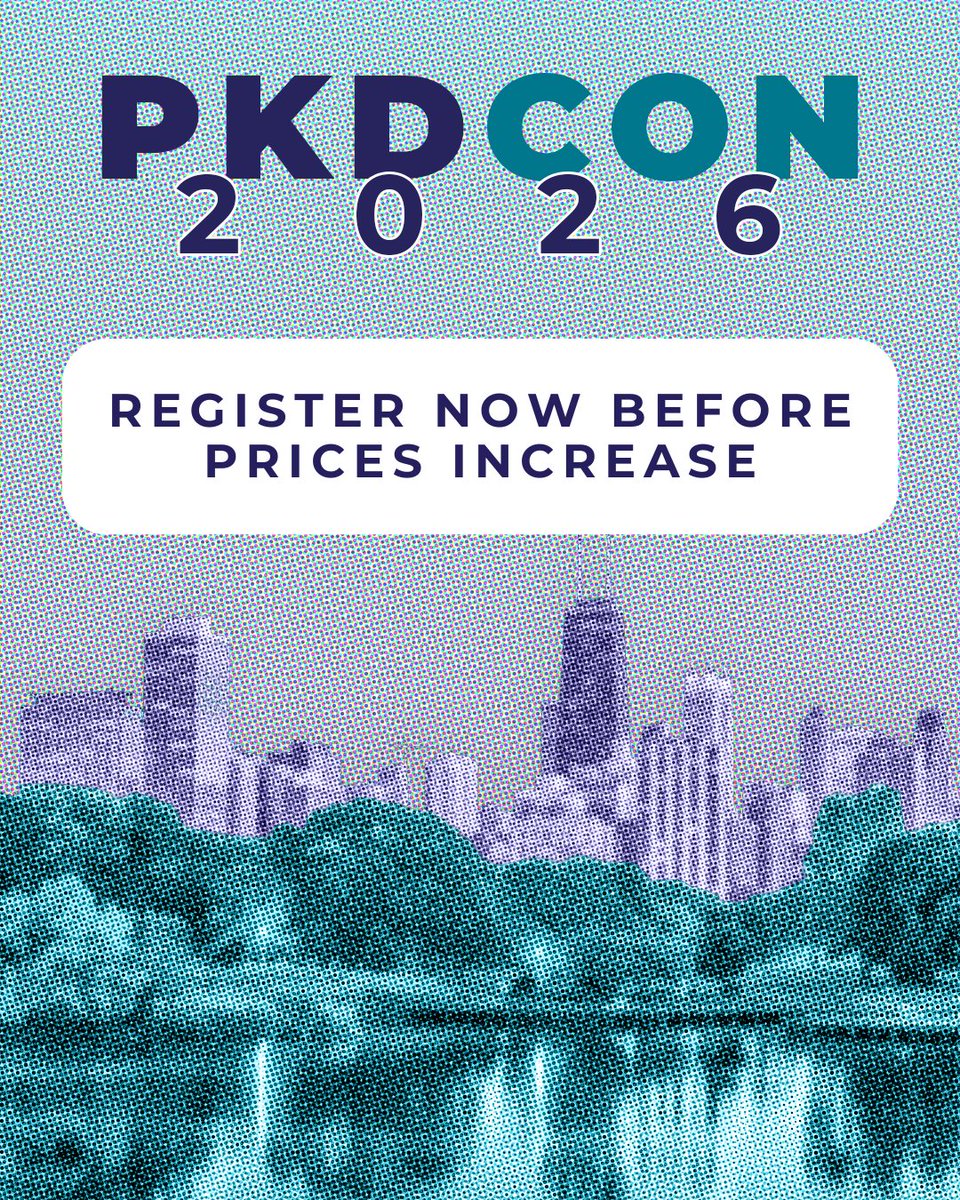 PKDFoundation's tweet photo. Whether you join us in person or virtually, make sure to register for PKDCON 2026 before the next price increase.

Register and save today.
➡️ https://t.co/texuT1fV3B https://t.co/5TDOxWkgCi