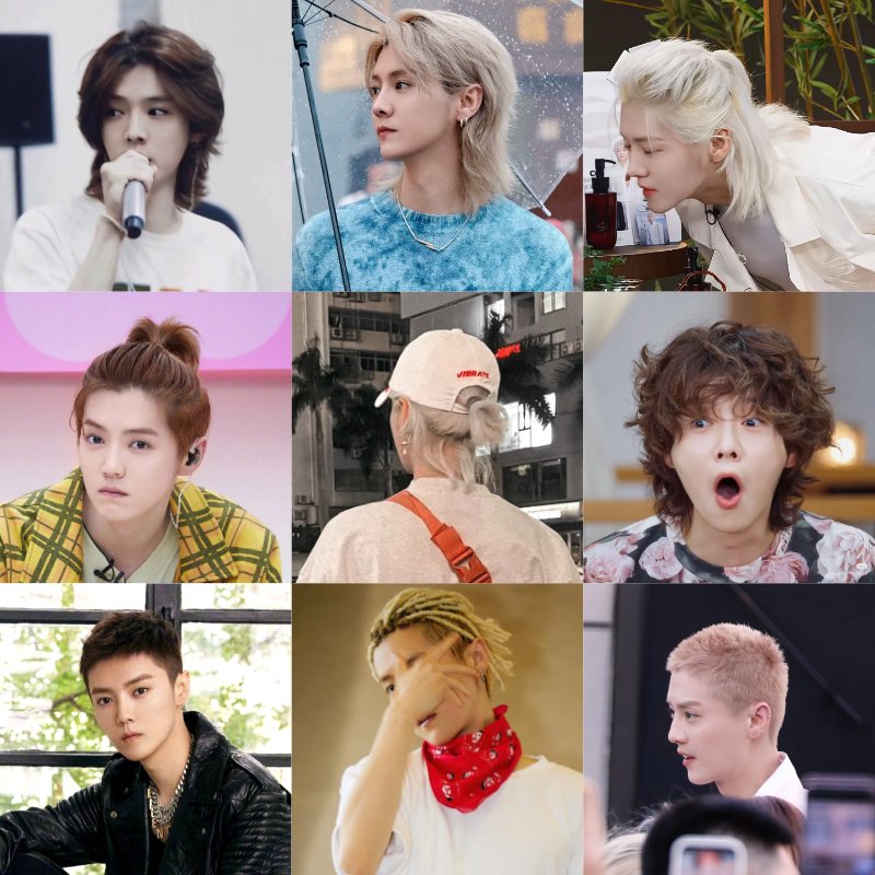 xiaollu777's tweet photo. When it comes to hairstyles, everything simply looks perfect on LuHan 🥵 whatever the look—long hair, apple hair, curls, braids, or a short cut—he manages to elevate every style and somehow looks even more handsome each time! https://t.co/m4DNcc4f2l