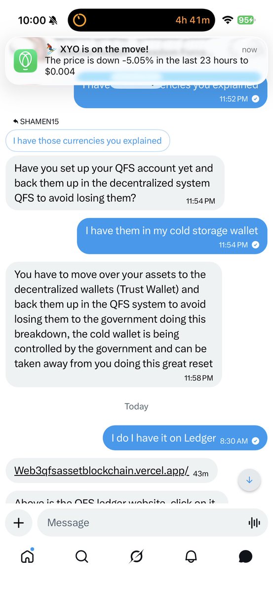 SHAMEN_15's tweet photo. Scammer alert….. There is no web 3 quantum wallet. With receipts of course. https://t.co/4nOKmzzmKm