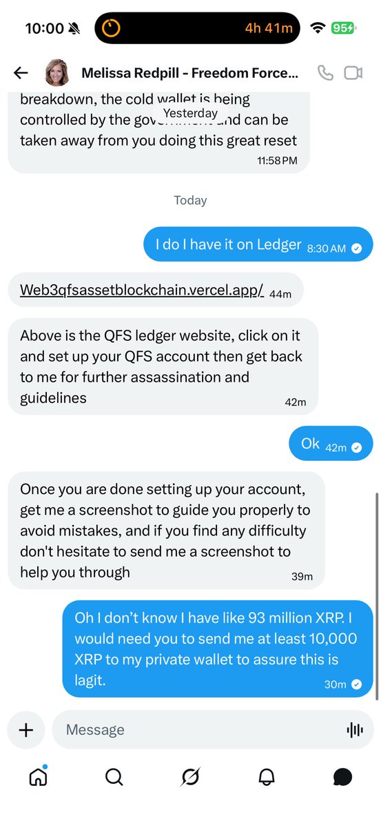 SHAMEN_15's tweet photo. Scammer alert….. There is no web 3 quantum wallet. With receipts of course. https://t.co/4nOKmzzmKm