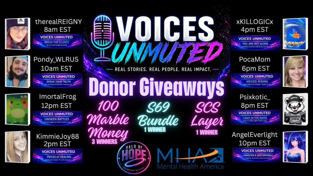 killogic's tweet photo. Come see the amazing charity event on 05/16/2026, hosted by Halo of Hope lead by @AngelEverlight !!! Come see myself @ItsPocaMom @ReignyDayyyy @Imortalfrog @Kimzasparkle @Psixkotic Raising money for Mental Health America!!!!! https://t.co/twMH5KSt8X