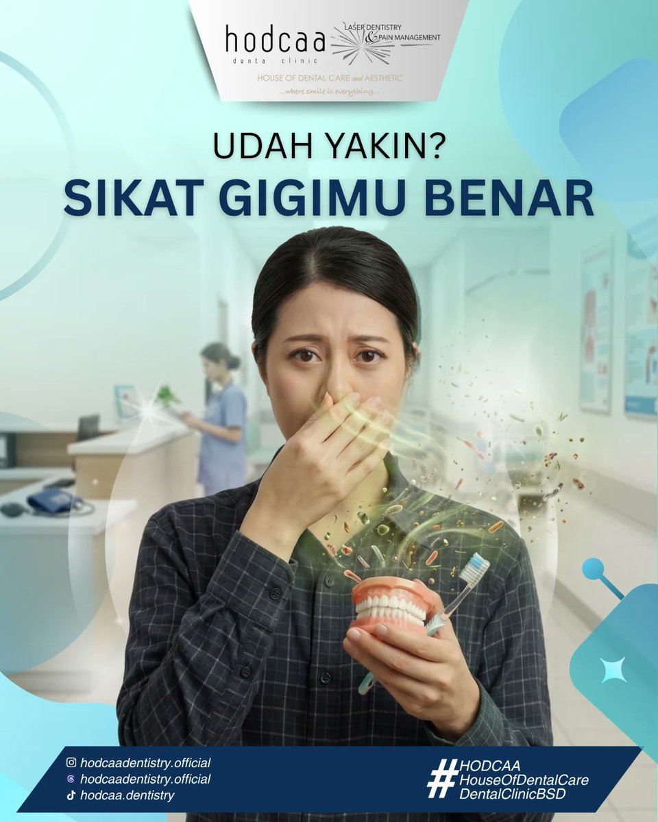 Hello__Dental's tweet photo. Udah rajin sikat gigi tapi mulut masih kurang segar?” 👅🪥

Bakteri yang menumpuk di permukaan lidah dapat menyebabkan bau mulut dan membuat rasa tidak nyaman saat berbicara 🤧

#HodcaaDentalClinic #DentalClinicBSD #HodcaaBSD #PremiumDentalClinic #aestheticdental https://t.co/QAuEvUXDI4