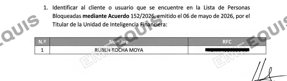 TeresaCastellMx's tweet photo. ¿No que no había pruebas, Claudia?
37 veces dijiste “pruebas” en tu mañanera. 37 veces defendiste a Rocha Moya.

Hoy tu propio gobierno bloqueó oficialmente sus cuentas. Las de Inzunza. Las de los 9 acusados. Las de la familia completa de Rocha.

O sea, tú misma firmaste las pruebas.

Mis queridos morenarcos: su narcopresidenta los acaba de contradecir con un acuerdo oficial. El número 152/2026 para quien quiera buscarlo.

El ridículo histórico tiene nombre, apellido y número de acuerdo.