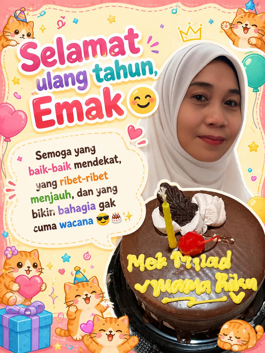 missayulia's tweet photo. Happy Birthday, Emak... 🥳🎈🎉🎊🎁
#birthday #mother https://t.co/YogXO2jknv