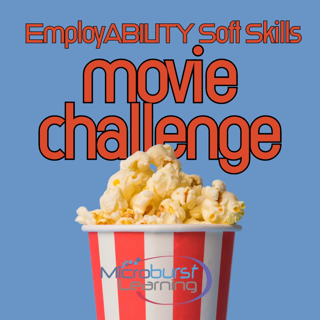 MicroburstLearn's tweet photo. Time to brighten up the week with a fun challenge: Replace (or add!) one word in a movie title with your favorite EmployABILITY Soft Skill and drop it in the comments below to make a new hilarious movie title about soft skills! Check the comments for our answer 🤭 https://t.co/mi38HltObZ