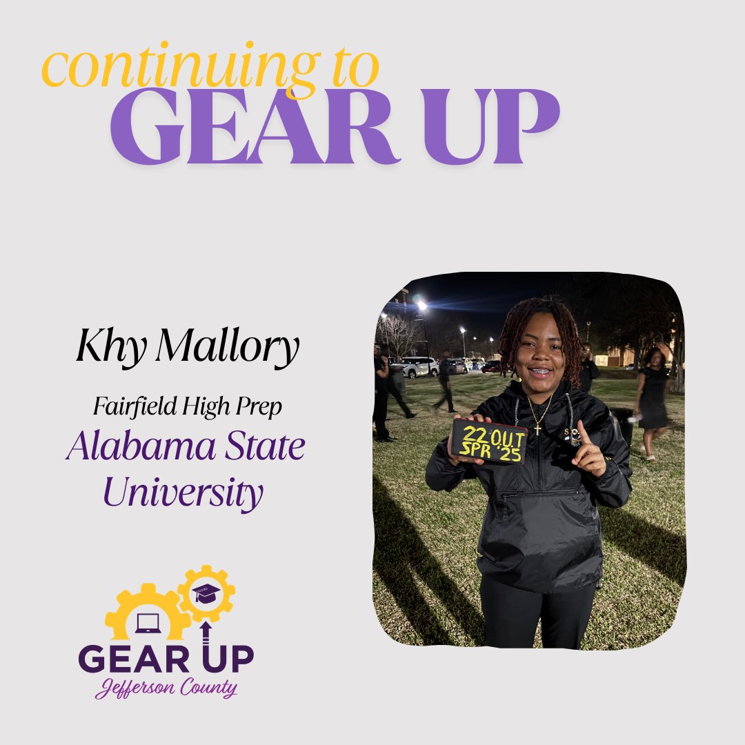 GEARUPJC's tweet photo. Khy Mallory was inducted into the NSLS, joined the Student Orientation Services, made the Dean’s List, and serves on the SGA. Next year she’ll be stepping into a new role as VP of the University Programs and Activities Board. Keep up the great work, Khy! https://t.co/W4i49VZzrG