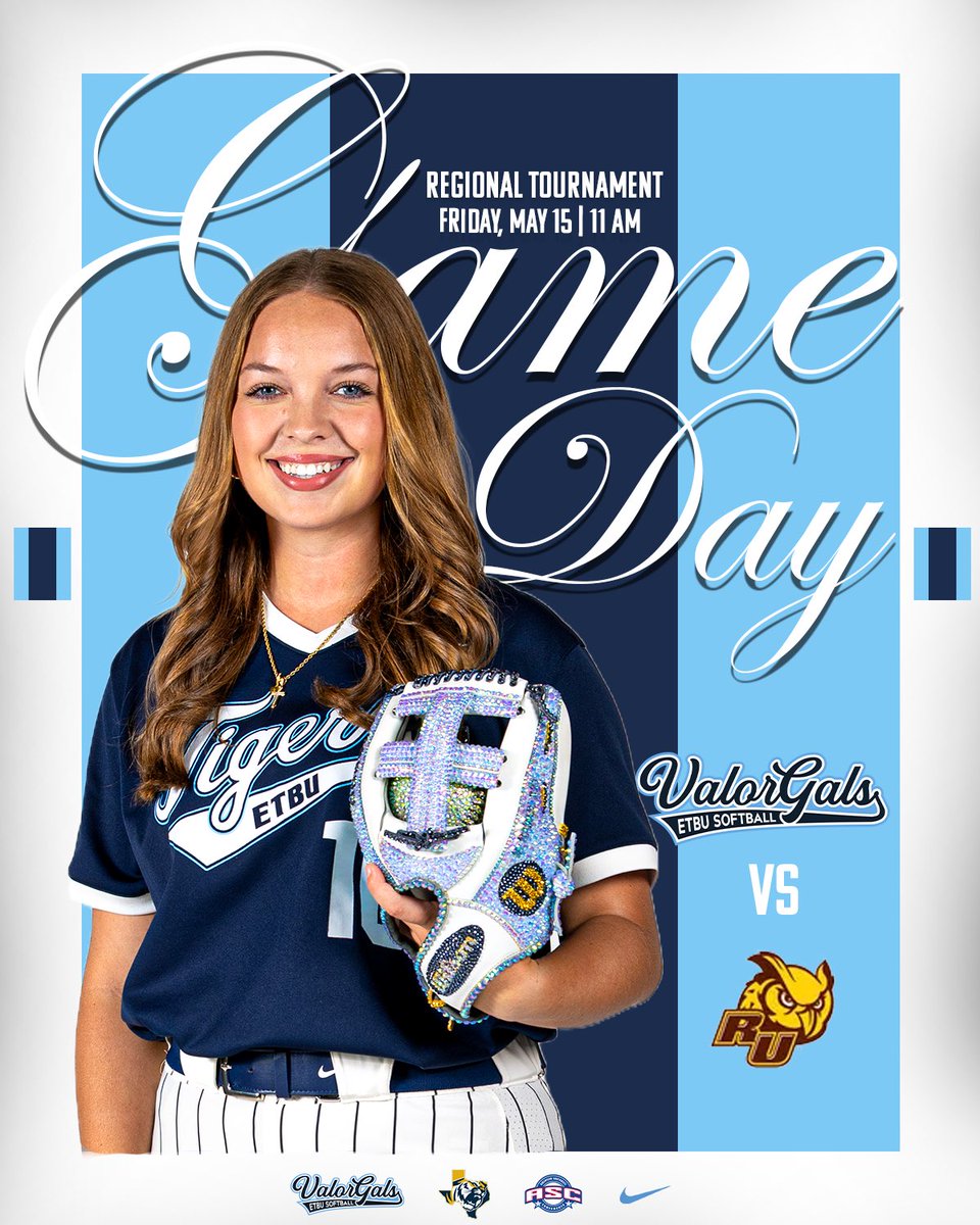 ETBU_Softball's tweet photo. NCAA Regional Tournament Round 2 vs Rowan ‼️
#etbugameday #goetbutigers #etbusoftball #valorgals #ncaasoftball https://t.co/ah3GDmUjLB