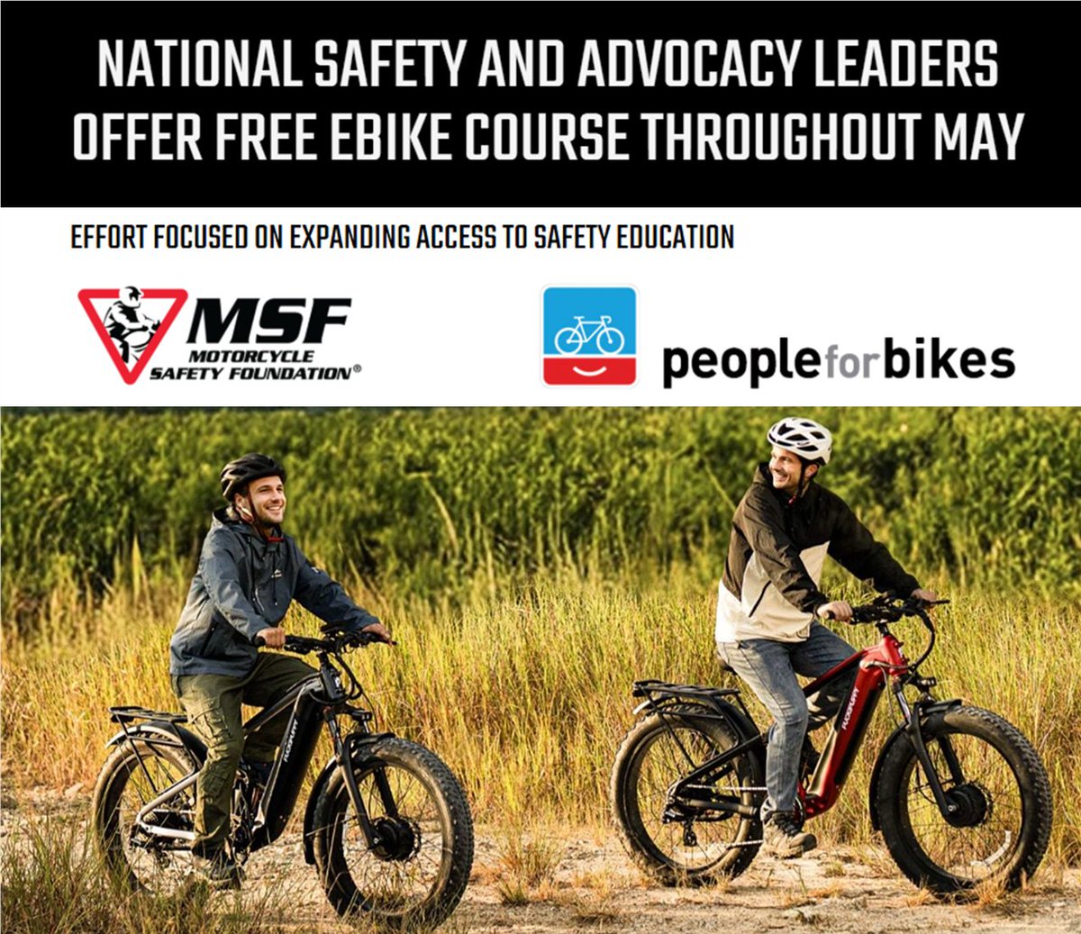 NIRPC's tweet photo. This May, riders across the country can take their eBike skills and safety to the next level — for FREE. In celebration of May Bicycle Month, America’s premier online eBike eCourse, normally $35.99, will be available to everyone at no cost. Register here: https://t.co/XkGT6iFlb9 https://t.co/18fDCgsmms