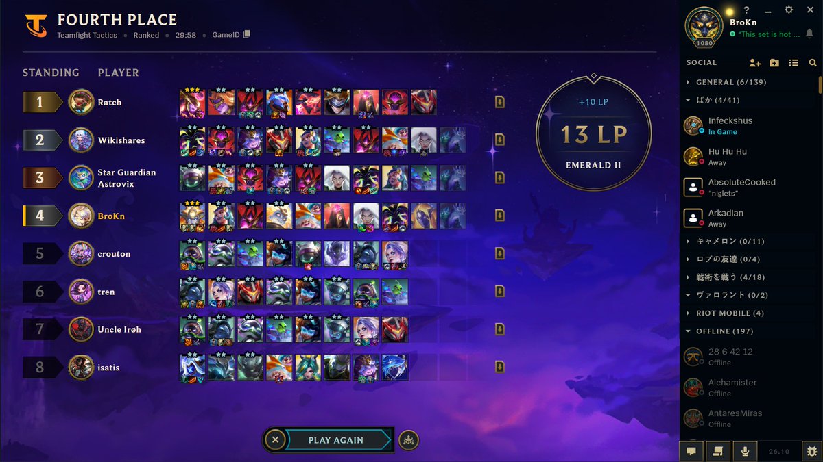 BroKn_NZ's tweet photo. Killed reroll meta to get lobbies like this.

Holy fuck where is Mortdog when you we need him? 

Genuinely concerned Set 17 will go down as an absolute dud at this rate. https://t.co/lcWskelcL8