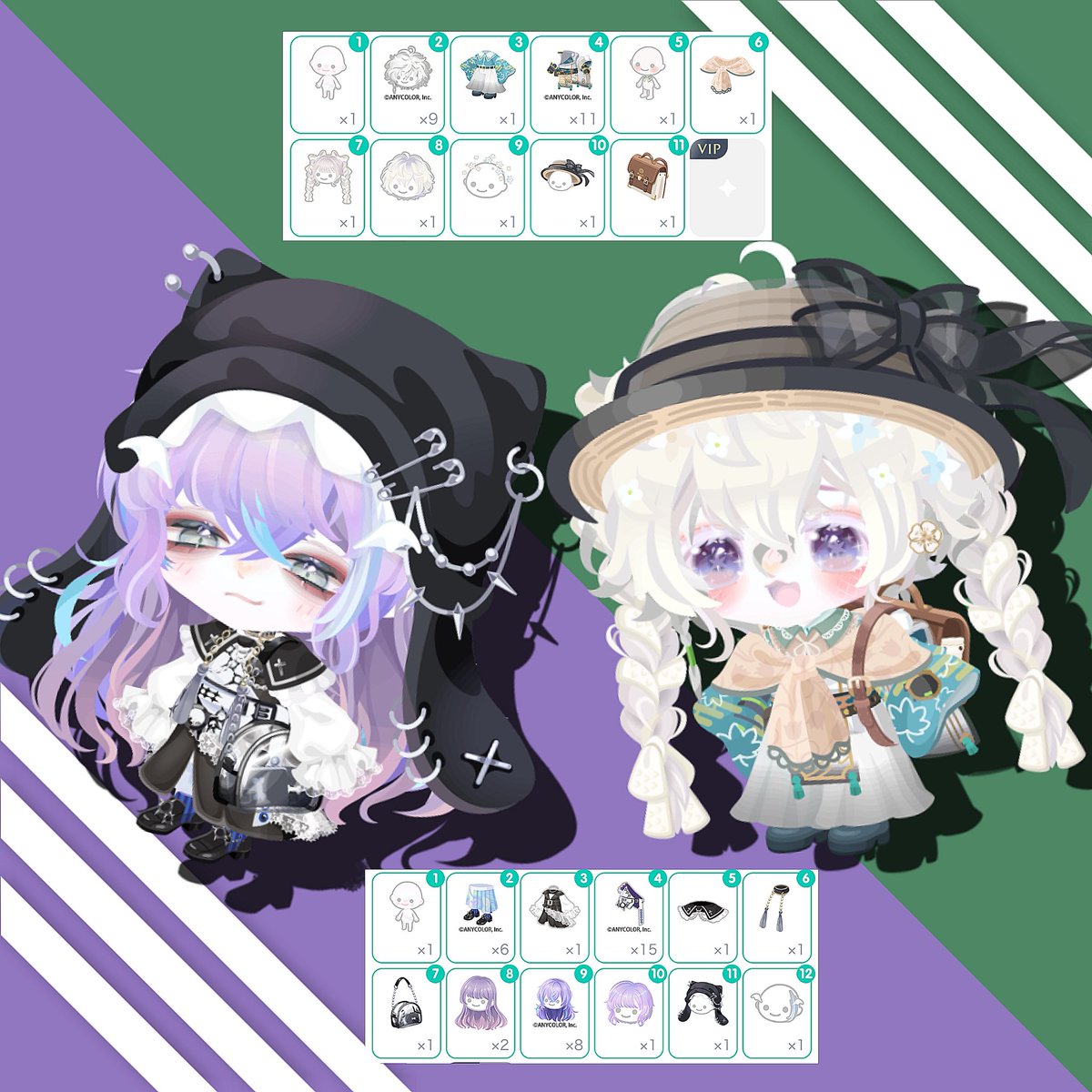 yagikodesu's tweet photo. #ピグパにじフェス2026
今までコラボしてきたMECHATU-Aのアイテム(髪➕小物や服)を使用した参戦服コーデを作りました✨️

ガチャアイテムもコンプするくらいには愛している故、コラボが本当に嬉しかったです😭😭

これからもピグパもにじさんじも両方楽しませていただきます🥹✨ https://t.co/Fh4M4BAc2A