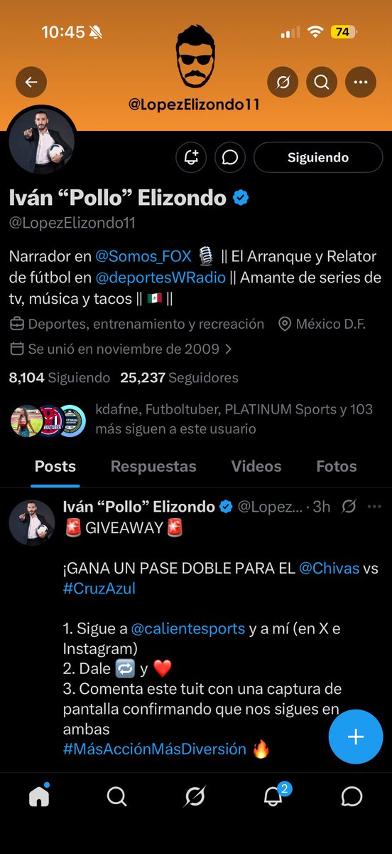 JorgeToledano95's tweet photo. @LopezElizondo11 @Chivas @calientesports #MasAccionMasDiversion https://t.co/rlh2yWiGHr