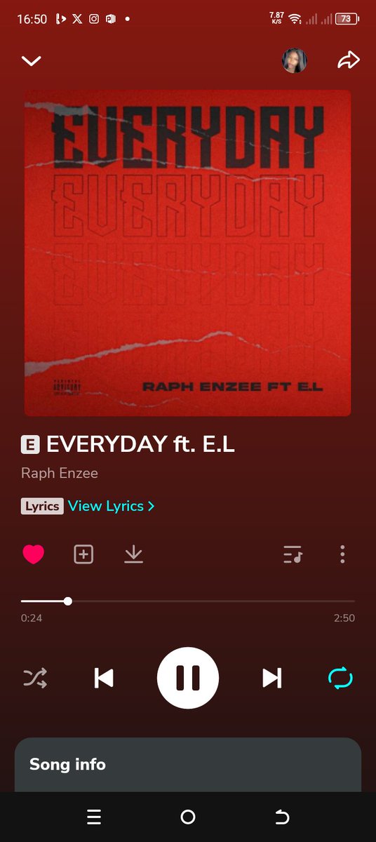 AmaAniwaa488798's tweet photo. @KwameTonto1 @ELgh_ #StreamAnELSong 

Everyday by @RaphEnzee ft E.L on @BoomplayGhana ⚡🥳 https://t.co/bXGBzxgyMN