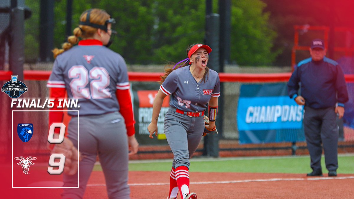WPIAthletics's tweet photo. WPI WINS!
WPI WINS!
WPI WINS!

@WPISoftball moves on in the winner's bracket with a shutout over Albertus Magnus and will face the winner of UMass Dartmouth and Stockton tomorrow! 

Box score now, recap soon ⬇️
📊-https://t.co/Pm4u5d0Ulv

🥎x🐐
#GoatNation #d3sb https://t.co/jK7hDAO3ct
