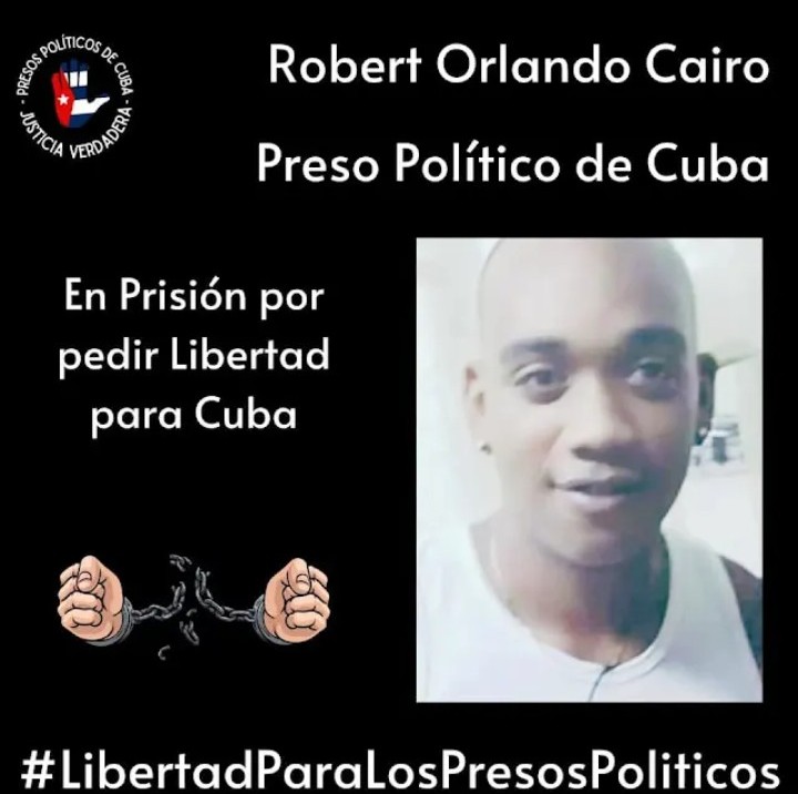 Libertad12021's tweet photo. 🇨🇺 Vamos a visibilizar  los presos políticos menos conocidos. Libertad para Roberto Orlando Cairo. Su unico delito fué pedir libertad. No lo dejemos solo. Exijo su liberación inmediata. https://t.co/PMRCHvzeyD