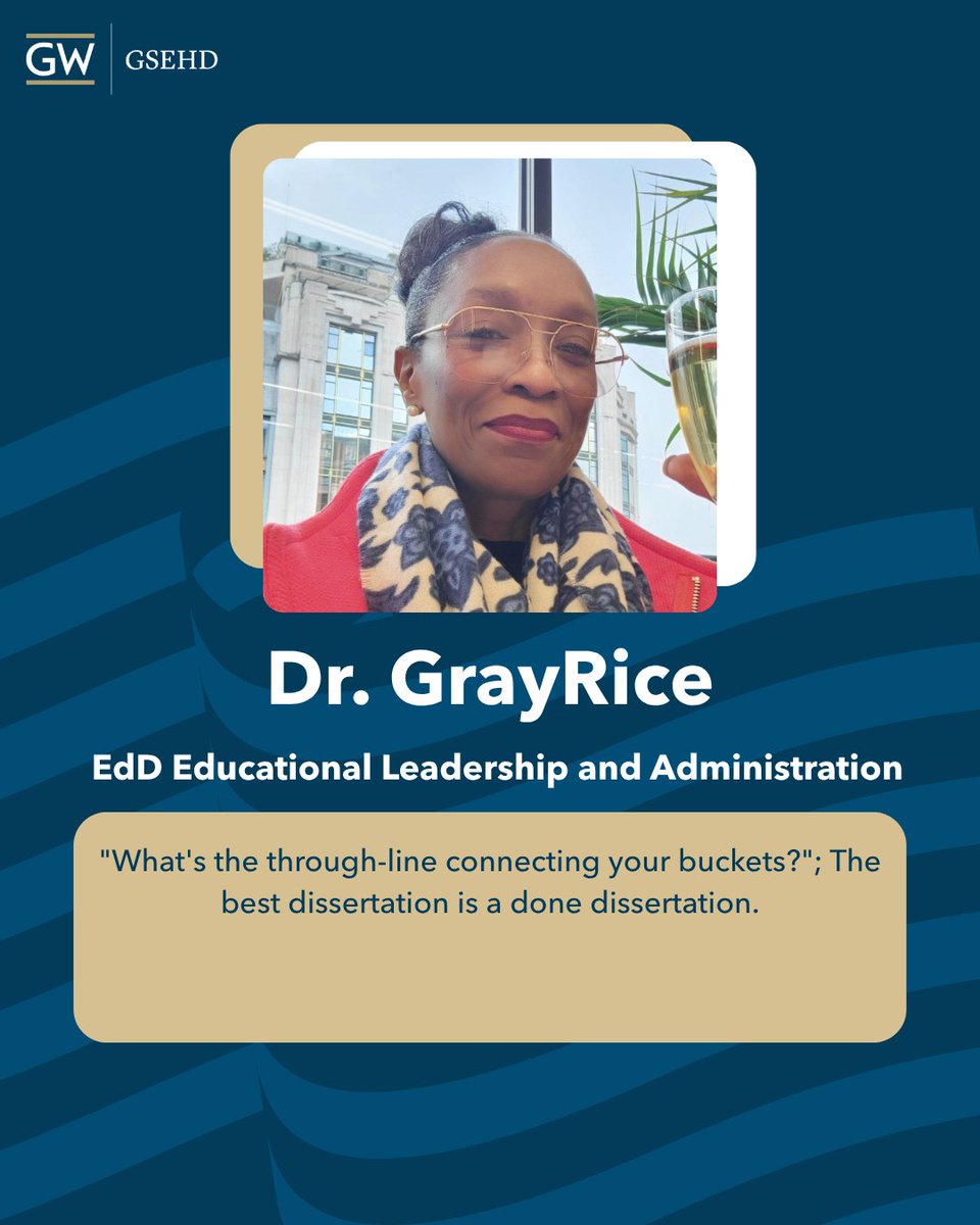 gwGSEHD's tweet photo. We can't wait to celebrate our graduates this weekend at the GSEHD ceremony tomorrow, May 16th, and at #GWCommencement on the National Mall, May 17th. Hear from #GSEHDGrad Dr. GrayRice as we cross the finish line! https://t.co/JpMSJJlCwC