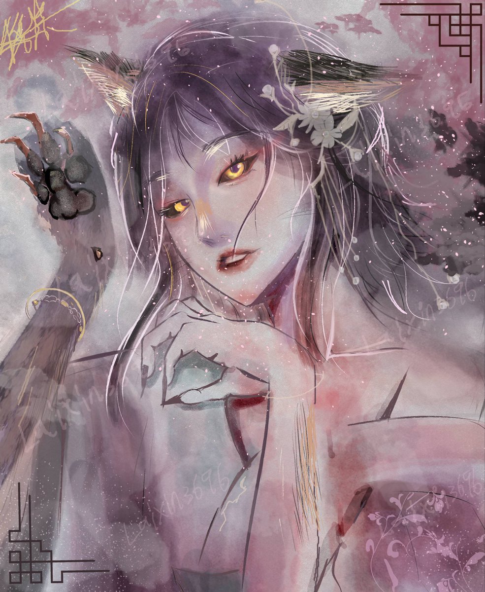 LaiXin3696's tweet photo. @Sarah_Draws8 Here is my entry for the #VGenPaws challenge! A mystical fox spirit study. https://t.co/Cmt1Mpnvkg
