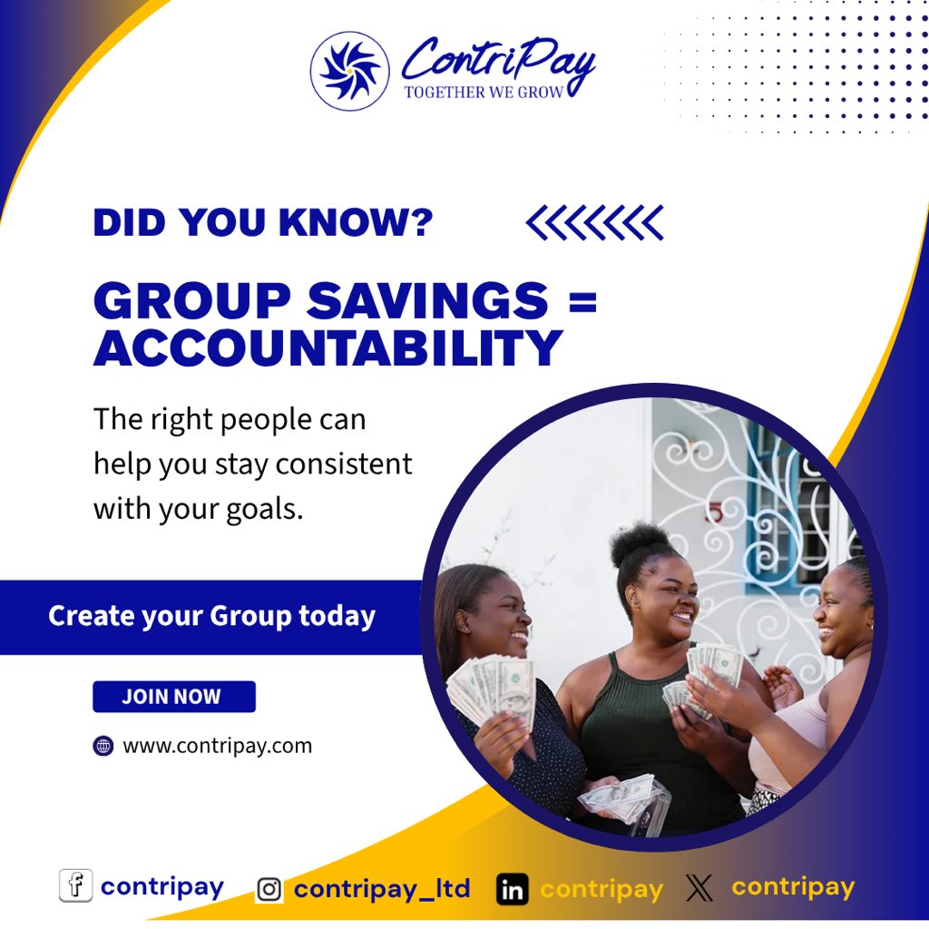 contripay's tweet photo. Group savings work because accountability works 🤝

Save together.
Grow together.

🌐 https://t.co/tfAZqKDqAh

#ContriPay #ROSCA #GroupSavings #SaveTogether https://t.co/tXDtFswzTy