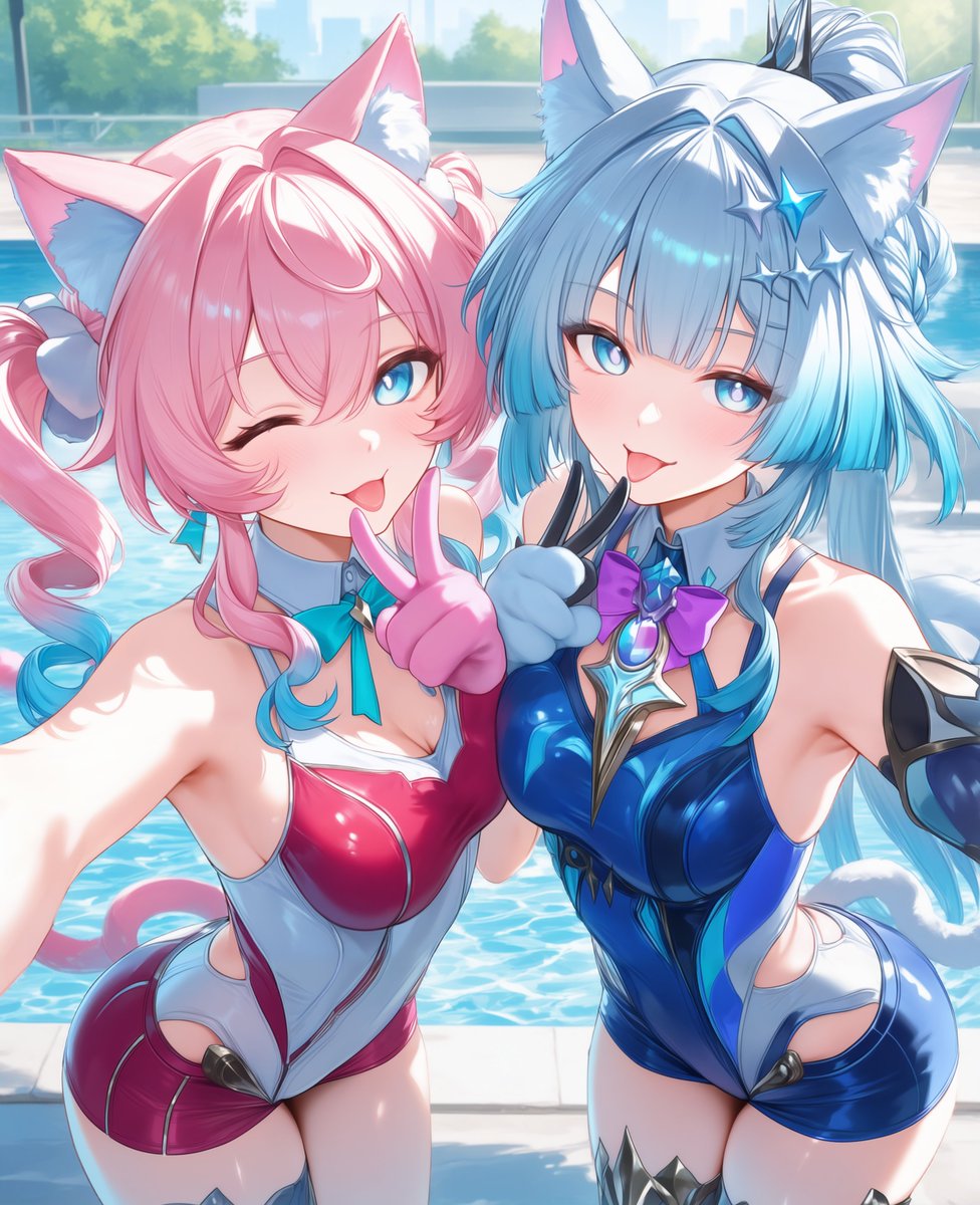 ZeroSum_AI's tweet photo. Cerydra x Hyacine 🩷💙 いいですか？
#HonkaiStarRail #Cerydra #Hyacine https://t.co/qzoH2Q4AtY
