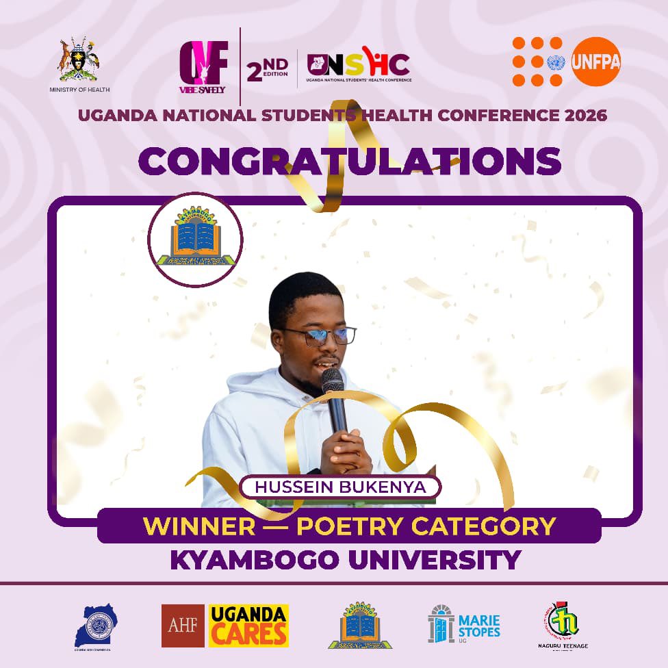 OwnYourFutureUG's tweet photo. The winning wordsmith!!

Big congratulations to our poetry champion! 🏅✍️ Bukenya Hussein (@kyambogou )

Your verses moved hearts and earned the crown brilliant performance. 👏❤️ 

#UNSHC26 https://t.co/CzcOMwlh1e