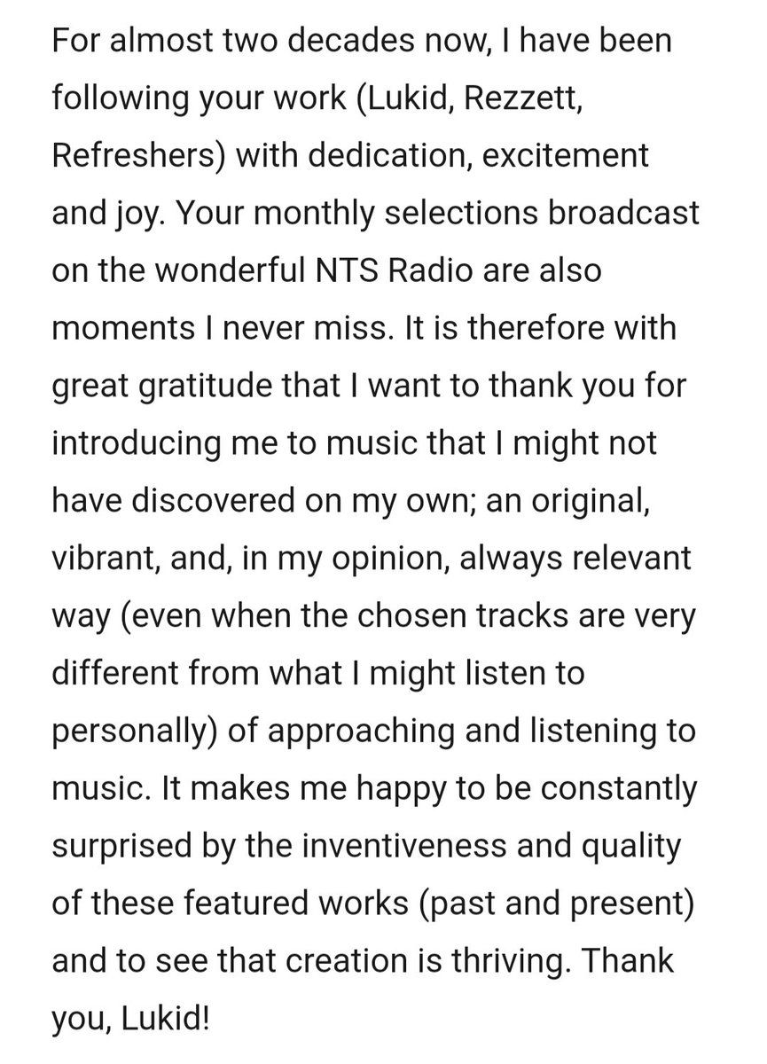 StellaDominique's tweet photo. Thank you @Lukid !
By the way, I can’t recommend listening to the latest selection for May on @NTSlive highly enough https://t.co/ppcmV44Kfd https://t.co/WgT2QX7DAg