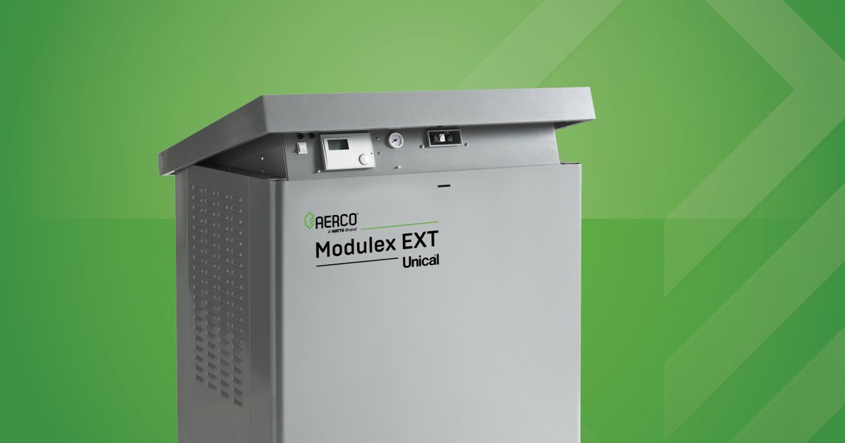 AERCOInt's tweet photo. A breakthrough in high-efficiency design, AERCO’s condensing and fully modulating Modulex® boilers support 450 to 3000 MBH hydronic heating systems while delivering a greater degree of operating reliability. Learn more: https://t.co/kP9Afs7EZN #AERCO #ModulexEXT https://t.co/TeH8PnF0A4