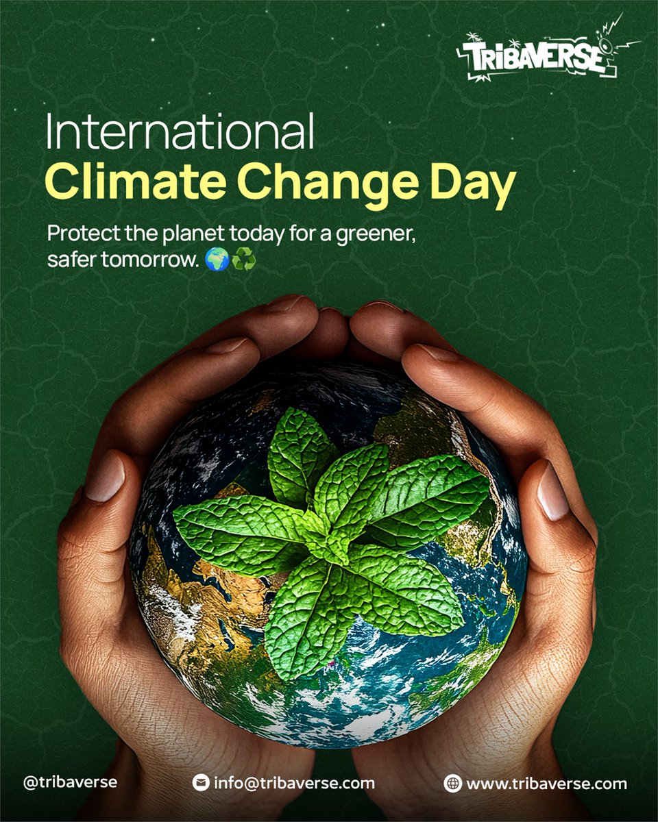tribaverse's tweet photo. Climate Change Day reminds us that every action counts. Protect the planet today for a greener, safer tomorrow. 🌍♻️ #ClimateAction #ClimateChangeDay #SaveOurPlanet https://t.co/tDmHuXPQPi