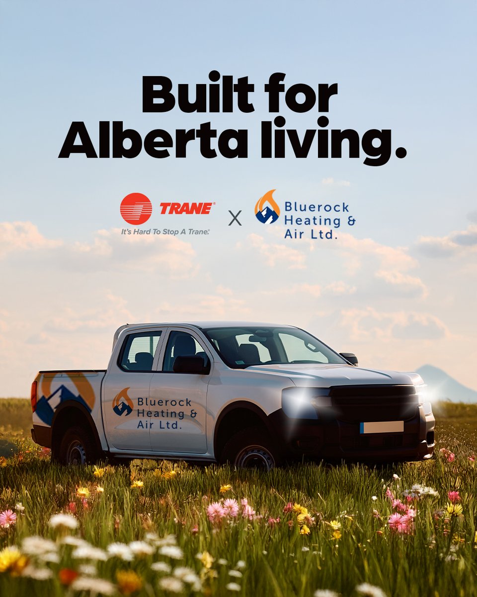TraneMidwest's tweet photo. *Dealer Spotlight* 
Built for Southern Alberta weather. Trusted for over 25 years.

Bluerock Heating and Air delivers expert Trane system installation, service, and repairs, done right for your home. 

Get a quote: https://t.co/sglHJyTP6R

#TraneCanadaMidwest https://t.co/M4VUQmvqqI